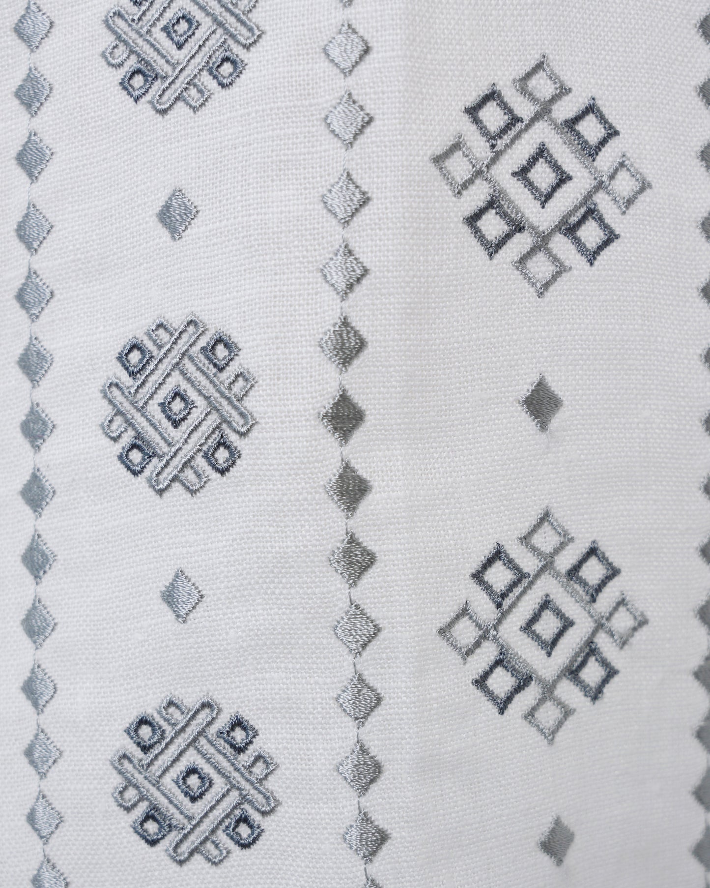 White Embroidered Linen Long Dress – Balloon Sleeves | ZALXNDRA