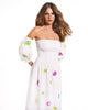 White Embroidered Linen Dress || ZALXNDRA