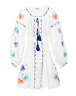 White Embroidered Linen Dress – Balloon Sleeves || ZALXNDRA