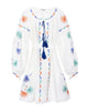 White Embroidered Linen Dress – Balloon Sleeves || ZALXNDRA