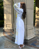 White Embroidered Linen Maxi Dress || ZALXNDRA