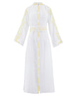 Robe longue en lin brodé blanc | ZALXNDRA