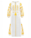 White Embroidered Linen Maxi Dress – Balloon Sleeves || ZALXNDRA