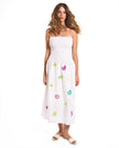 White Embroidered Linen Dress || ZALXNDRA
