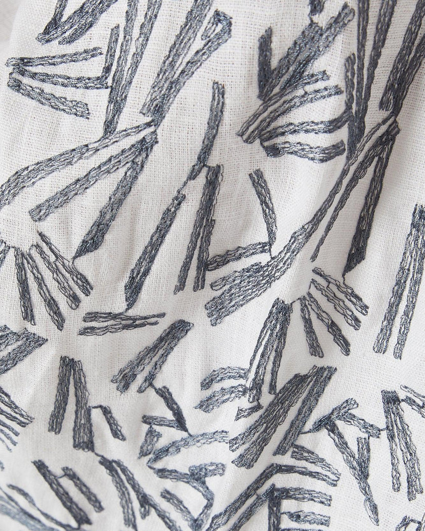 White Embroidered Linen Maxi Dress | ZALXNDRA