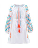 White Embroidered Linen Mini Dress – Balloon Sleeves | ZALXNDRA