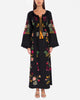Black Embroidered Linen Maxi Dress | ZALXNDRA