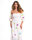 Robe blanche en lin brodé | ZALXNDRA