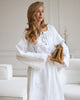 White Embroidered Linen Maxi Dress | ZALXNDRA
