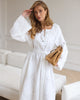 White Embroidered Linen Maxi Dress | ZALXNDRA