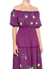Plum Purple Embroidered Linen Dress | ZALXNDRA