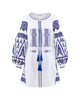 White Embroidered Linen Mini Dress – Balloon Sleeves | ZALXNDRA