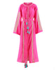 Robe longue en lin brodé fuchsia | ZALXNDRA
