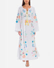 White Embroidered Linen Maxi Dress | ZALXNDRA