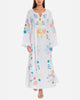 White Embroidered Linen Maxi Dress | ZALXNDRA