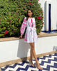 White Embroidered Linen Mini Dress – Balloon Sleeves || ZALXNDRA