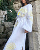 Robe longue blanche en lin brodé || ZALXNDRA