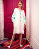White Embroidered Linen Dress – Balloon Sleeves || ZALXNDRA