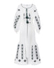 White Embroidered Linen Maxi Dress – Balloon Sleeves || ZALXNDRA