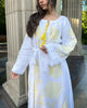 White Embroidered Linen Maxi Dress || ZALXNDRA