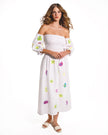 White Embroidered Linen Dress || ZALXNDRA
