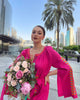 Fuchsia Embroidered Linen Maxi Dress | ZALXNDRA
