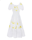 White Embroidered Linen Dress || ZALXNDRA