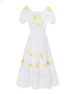 Robe blanche en lin brodé | ZALXNDRA