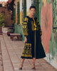Black Embroidered Linen Maxi Dress – Balloon Sleeves || ZALXNDRA
