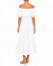 White Linen Off-Shoulder Midi Dress