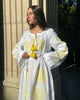 Robe longue blanche en lin brodé || ZALXNDRA