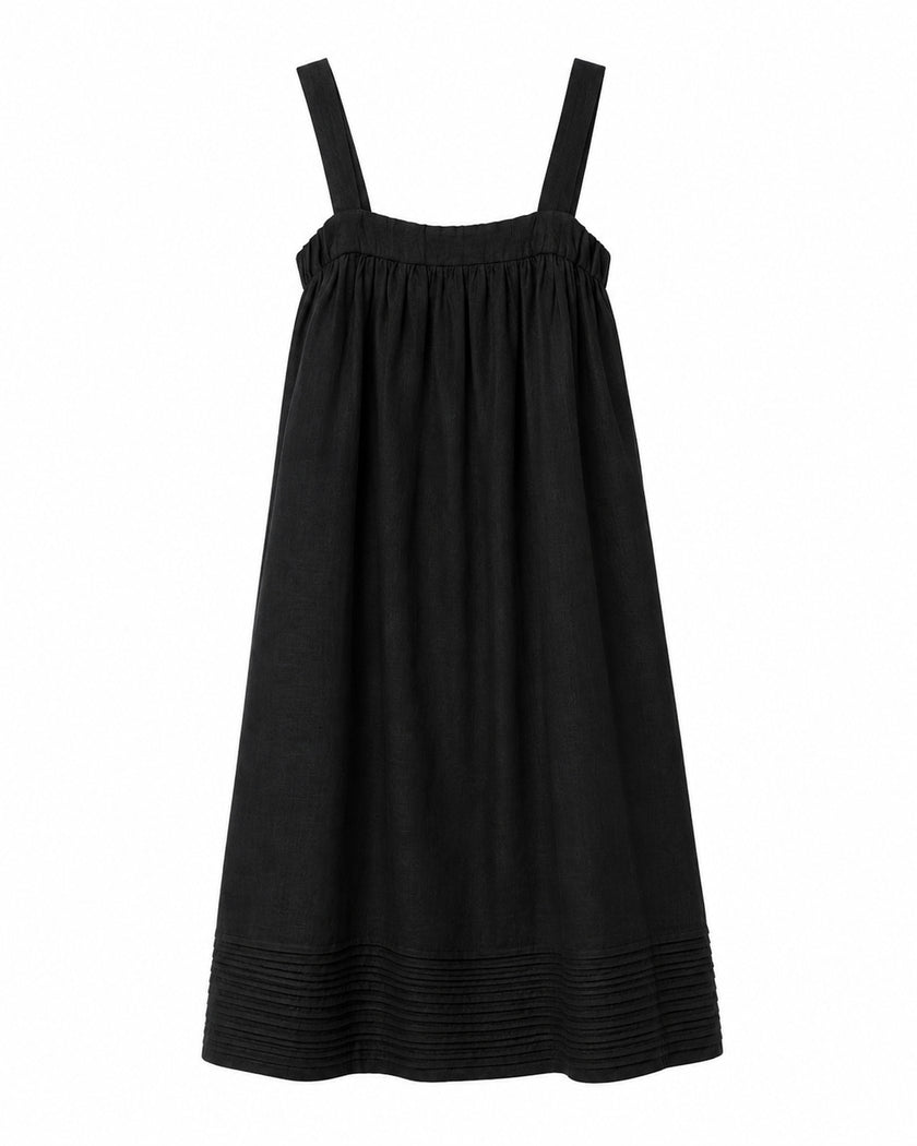 Black Linen Mini Dress