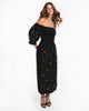 Black Embroidered Linen Dress || ZALXNDRA