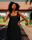 Black Linen Mini Dress