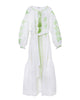 White Embroidered Linen Long Dress – Balloon Sleeves | ZALXNDRA