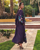 Plum Purple Embroidered Linen Maxi Dress – Balloon Sleeves