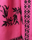Fuchsia Embroidered Linen Long Dress – Balloon Sleeves | ZALXNDRA