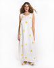 Robe longue en lin blanc brodé | ZALXNDRA