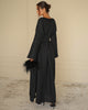Black Embroidered Linen Maxi Dress | ZALXNDRA