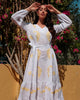 White Embroidered Linen Maxi Dress – Balloon Sleeves | ZALXNDRA