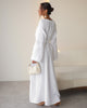White Embroidered Linen Maxi Dress | ZALXNDRA