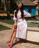Robe longue en lin brodé blanc | ZALXNDRA