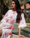 White Embroidered Linen Maxi Dress || ZALXNDRA