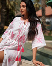 Robe longue en lin brodé blanc | ZALXNDRA