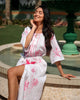White Embroidered Linen Maxi Dress || ZALXNDRA