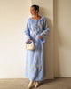 Powder Blue Embroidered Linen Maxi Dress | ZALXNDRA
