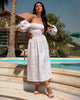 White Embroidered Linen Dress | ZALXNDRA