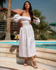White Embroidered Linen Dress || ZALXNDRA