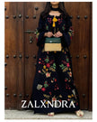 Black Embroidered Linen Maxi Dress || ZALXNDRA