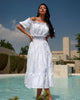 White Embroidered Linen Dress || ZALXNDRA